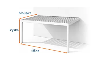 šířka, výška, hloubka pergoly